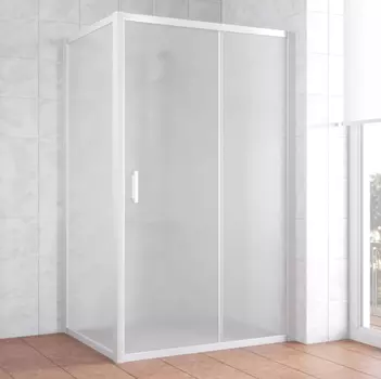 Душевой уголок Vegas Glass ZP+ZPV 120*70 01 10 профиль белый, стекло сатин