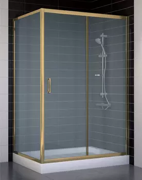 Душевой уголок Vegas Glass ZP+ZPV 120*80 05 10 профиль бронза, стекло сатин