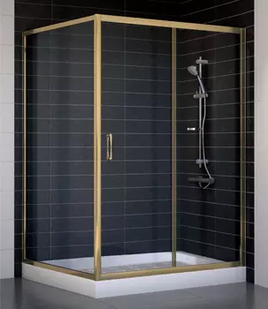 Душевой уголок Vegas Glass ZP+ZPV 130*100 05 01 профиль бронза, стекло прозрачное