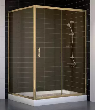 Душевой уголок Vegas Glass ZP+ZPV 130*100 05 05 профиль бронза, стекло бронза