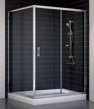 Душевой уголок Vegas Glass ZP+ZPV 130*100 08 01 профиль глянцевый хром, стекло прозрачное