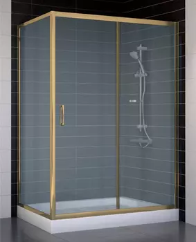 Душевой уголок Vegas Glass ZP+ZPV 130*70 05 10 профиль бронза, стекло сатин