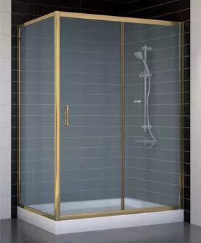 Душевой уголок Vegas Glass ZP+ZPV 130*80 05 10 профиль бронза, стекло сатин