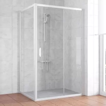 Душевой уголок Vegas Glass ZP+ZPV 130*90 01 01 профиль белый, стекло прозрачное