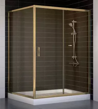 Душевой уголок Vegas Glass ZP+ZPV 140*100 05 05 профиль бронза, стекло бронза