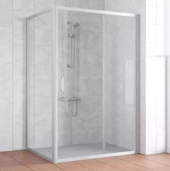 Душевой уголок Vegas Glass ZP+ZPV 140*100 07 01 профиль матовый хром, стекло прозрачное