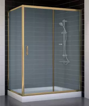 Душевой уголок Vegas Glass ZP+ZPV 140*70 05 10 профиль бронза, стекло сатин