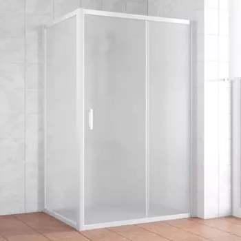 Душевой уголок Vegas Glass ZP+ZPV 140*90 01 10 профиль белый, стекло сатин