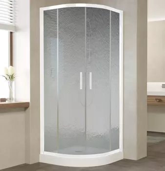 Душевой уголок Vegas Glass ZS 0080 01 02 профиль белый, стекло шиншилла