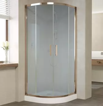 Душевой уголок Vegas Glass ZS 0080 05 10 профиль бронза, стекло сатин