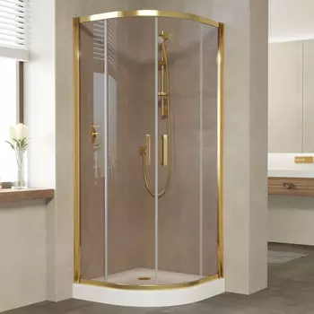 Душевой уголок Vegas Glass ZS 0090 09 05 профиль золото, стекло бронза