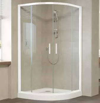 Душевой уголок Vegas Glass ZS 120 01 01 профиль белый, стекло прозрачное