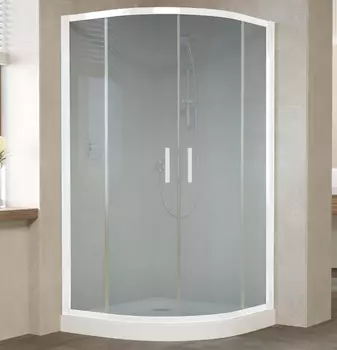 Душевой уголок Vegas Glass ZS 120 01 10 профиль белый, стекло сатин