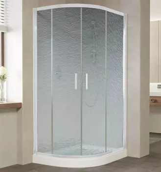 Душевой уголок Vegas Glass ZS-F 100*80 01 02 профиль белый, стекло шиншилла