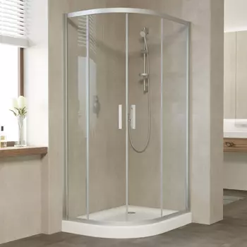 Душевой уголок Vegas Glass ZS-F 100*80 07 01 профиль матовый хром, стекло прозрачное