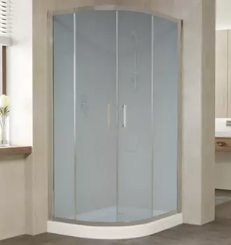 Душевой уголок Vegas Glass ZS-F 100*80 07 10 профиль матовый хром, стекло сатин