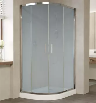 Душевой уголок Vegas Glass ZS-F 100*80 08 10 профиль глянцевый хром, стекло сатин