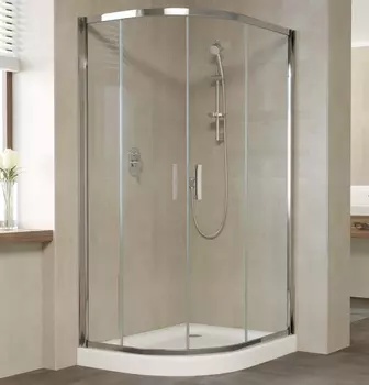 Душевой уголок Vegas Glass ZS-F 100*90 08 01 профиль глянцевый хром, стекло прозрачное