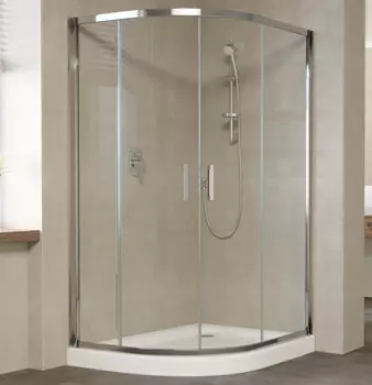 Душевой уголок Vegas Glass ZS-F 120*100 08 01 профиль глянцевый хром, стекло прозрачное