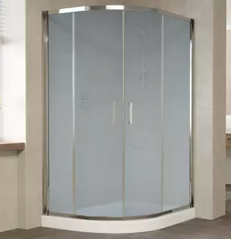 Душевой уголок Vegas Glass ZS-F 120*100 08 10 профиль глянцевый хром, стекло сатин
