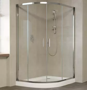 Душевой уголок Vegas Glass ZS-F 120*110 08 01 профиль глянцевый хром, стекло прозрачное