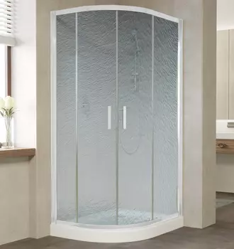 Душевой уголок Vegas Glass ZS-F 90*80 01 02 профиль белый, стекло шиншилла