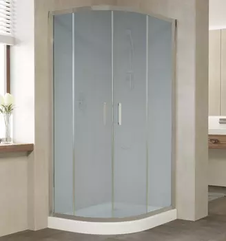Душевой уголок Vegas Glass ZS-F 90*80 07 10 профиль матовый хром, стекло сатин