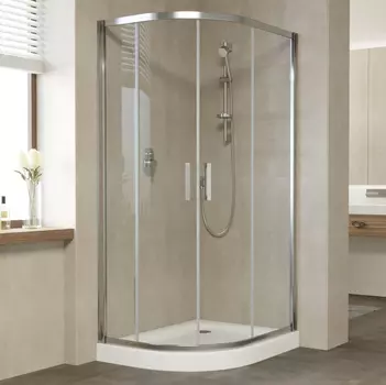Душевой уголок Vegas Glass ZS-F 90*80 08 01 профиль глянцевый хром, стекло прозрачное