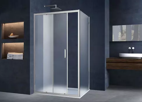 Душевой уголок Vincea Alpha VSR-3AL 140х90 профиль хром, стекло текстурное