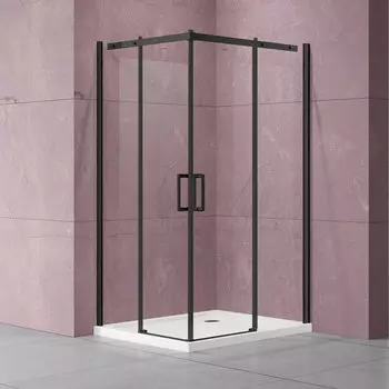 Душевой уголок Vincea Dice VSS-4D900CLB 90х90 профиль черный, стекло прозрачное