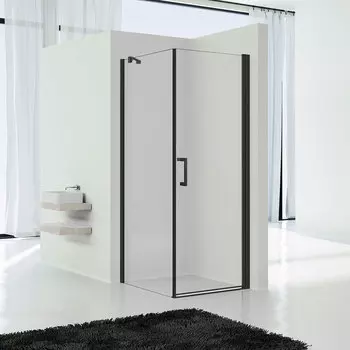 Душевой уголок Vincea Orta VSR-1O9090CLB 90х90 черный, стекло прозрачное