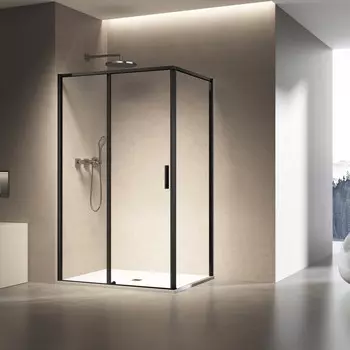 Душевой уголок Vincea Slim 8mm VSR-6SL8013CLB 130x80x200 см, профиль черный, стекло прозрачное