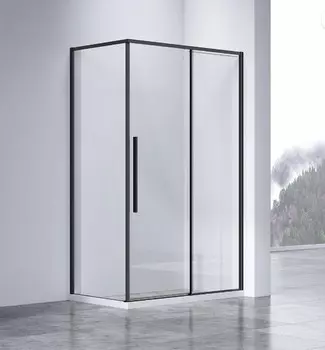 Душевой уголок Vincea Slim-N 110х90 черный, стекло прозрачное