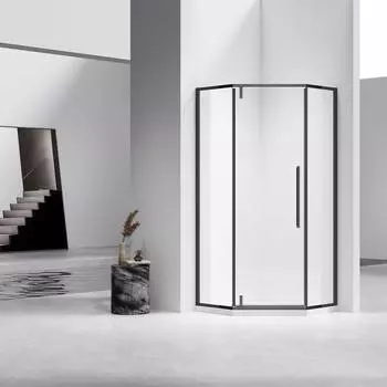 Душевой уголок Vincea Slim-N VSP-4SN100CLB, 1000*1000, черный, стекло прозрачное