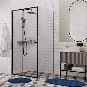 Душевой уголок WasserKRAFT Dill 61S19 WasserSchutz 100x100x200 профиль черный, стекло прозрачное