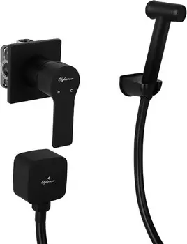Гигиенический душ Elghansa Squareline 34Q0743-Black (Set-84) со смесителем, С ВНУТРЕННЕЙ ЧАСТЬЮ