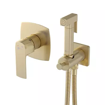 Гигиенический душ Lemark Ursus LM7219BG со смесителем, золото матовое