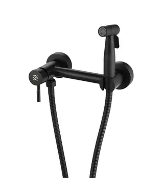 Гигиенический душ Ростовская Мануфактура Сантехники (РМС) SUS129BL-5-2 со смесителем, черный матовый