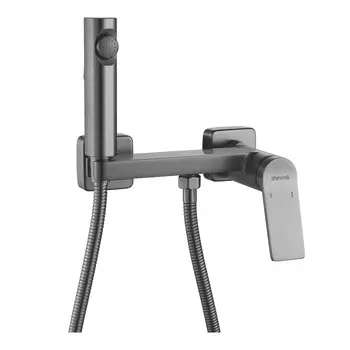 Гигиенический душ Shevanik S4105T-1 со смесителем, оружейная сталь