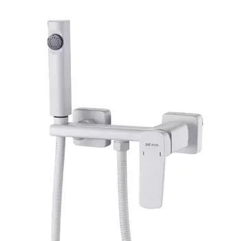 Гигиенический душ Shevanik S9905C-1 со смесителем, белый матовый