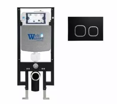 Инсталляция для унитаза WeltWasser WW INS Amberg 497 BL с черной кнопкой смыва