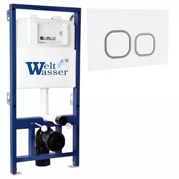 Инсталляция для унитаза WeltWasser WW INS Bamberg 525 WT с белой кнопкой смыва