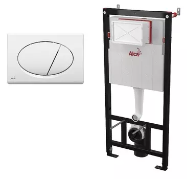 Инсталляция для унитазов Alcaplast AM101/1120-3:1 RU M70-0001 3 в 1 белая кнопка смыва