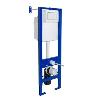 Инсталляция для унитазов Berges Wasserhaus Atom 410 с кнопкой смыва белая 040333