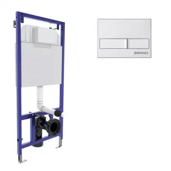 Инсталляция для унитазов Berges Wasserhaus Novum 040212 с кнопкой смыва L2 матовый хром