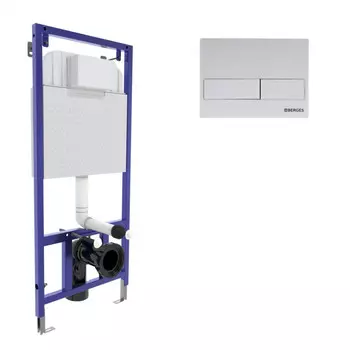 Инсталляция для унитазов Berges Wasserhaus Novum 040214 с кнопкой смыва L4 белая Soft Touch