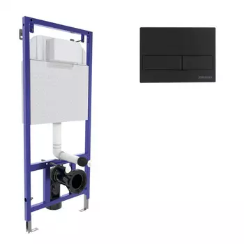 Инсталляция для унитазов Berges Wasserhaus Novum 040215 с кнопкой смыва L5 черная Soft Touch