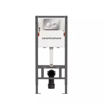 Инсталляция для унитазов Ceramicanova Balance Circle CN121001CH с кнопкой смыва хром глянцевый
