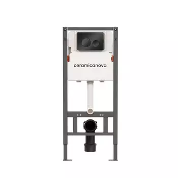 Инсталляция для унитазов Ceramicanova Balance Circle CN121001MB с кнопкой смыва черный матовый