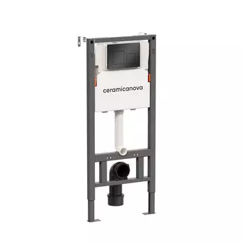 Инсталляция для унитазов Ceramicanova Balance Square CN121002MB с кнопкой смыва черный матовый